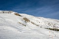 Red gondolas in ski resort Serfaus Fiss Ladis in Austria with sn Royalty Free Stock Photo