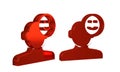 Red Good mood icon isolated on transparent background.