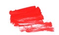 Red gouashe paint drawn with brush stroke