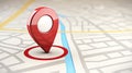 Red GPS marker on the map. Royalty Free Stock Photo