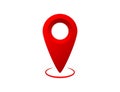 Red gradient map pin tag. Place pointer marker to find location. Isolated GPS label sign. Luxary design of position tag