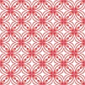 Red gradient on white geometric tile oval and circle seamless repeat pattern background Royalty Free Stock Photo