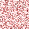 Red gradient on white leopard print seamless repeat pattern background Royalty Free Stock Photo