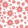 Red Gradient on White Virus Pattern Seamless Repeat Background Royalty Free Stock Photo