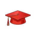 Red Graduation Cap Academic Achievement Education Icon Illustration Royalty Free Stock Photo