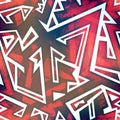 Red graffiti seamless pattern with grunge effect Royalty Free Stock Photo