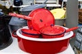 Red Granite Ware Pots and Pans For sale at Swap Meet