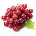 Red grape fruit with leaf isolated on white background Royalty Free Stock Photo