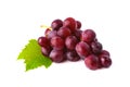 Red grape with leaf isolated on white background Royalty Free Stock Photo