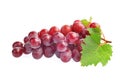 Red grape with leaf isolated on white background Royalty Free Stock Photo