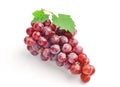 Red grape with leaf isolated on white background Royalty Free Stock Photo