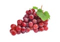Red grape with leaf isolated on white background Royalty Free Stock Photo