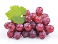 Red grape with leaf macro isolated on white background Royalty Free Stock Photo