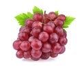 Red grape with leaves isolated on white background. Studio shot Royalty Free Stock Photo