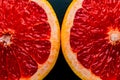 red grapefruit on black background Royalty Free Stock Photo