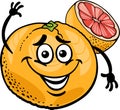 Red grapefruit fruit cartoon illustration