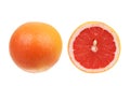 Red grapefruit isolated over white