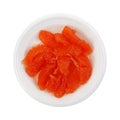 Red Grapefruit Slices on Paper Plate Royalty Free Stock Photo