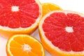 Red grapefruits and mandarines Royalty Free Stock Photo