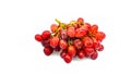 Red grapes isolated on white background.