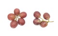 Red grapes placed on a white background, View from directly above Royalty Free Stock Photo