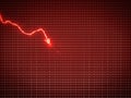 Red graph as economy recession or financial crisis Royalty Free Stock Photo