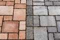 Red and gray brick paving stones on a sidewalk Royalty Free Stock Photo