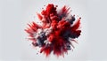 Red and gray smoke explosion on white background. 3d rendering Royalty Free Stock Photo