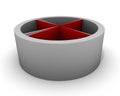 Red-Gray Upcast 3d white air Royalty Free Stock Photo