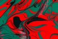 Red green acrylic fluid art, abstract creative Christmas background