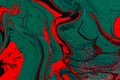 Red green acrylic fluid art, abstract creative Christmas background