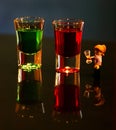 Red and green alcholic drink Royalty Free Stock Photo