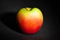 Red green apple on black Royalty Free Stock Photo