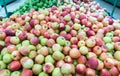 Red and green apples at the farmers market. Royalty Free Stock Photo