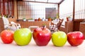 Red and green apples in the garden Royalty Free Stock Photo