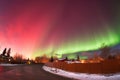 red and green aurora captured during geomagnetic storm