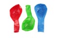 Red Green and Blue Deflated Balloons