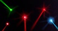 Red, green and blue laser beams with glow effect Royalty Free Stock Photo