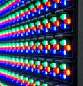 Red, green, blue of LED diod on panel Royalty Free Stock Photo