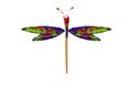 Red green blue paint made dragonfly Royalty Free Stock Photo