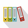 Red, green, blue and yellow office folders icon Royalty Free Stock Photo