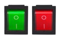 Red and green button on white background