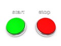 Red and green buttons over white