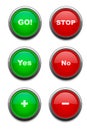 Red & Green buttons (Vector)