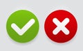 Red and Green Check Mark Icons Button Vector Illustration Royalty Free Stock Photo