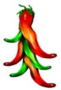 Red and Green Chili Peppers Illustration Royalty Free Stock Photo