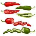 red and green chilly pepper