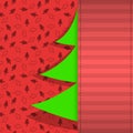 Red and green Christmas tree card design Royalty Free Stock Photo