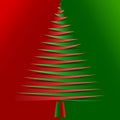 Red and green christmas tree from pointy papers