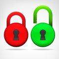 Red green circular padlock object design Royalty Free Stock Photo